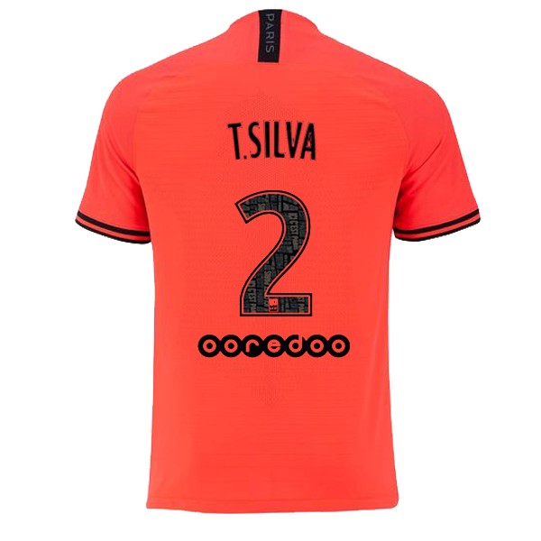 JORDAN Camiseta Paris Saint Germain NO.2 T.Silva Segunda equipación 2019-2020 Naranja